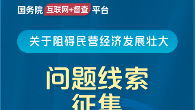 美女操比污黄视频国务院“互联网+督查”平台公开征集阻碍民营经济发展壮大问题线索